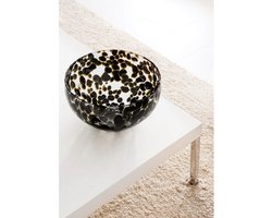 Oyster Midnight Schaal – Glas – Bruin & Zwart