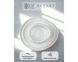 OZ Home Bavary Capital Servies 24-delig - Porselein - Organische Vorm - Wit - Serviesset voor 6 Personen