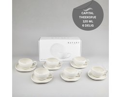 OZ Home Bavary Collection Capital Espressokopjes - 12-delig - 120 ml - Porselein - Ovale Handgreep - Koffiekopjes