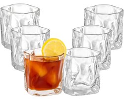 OZ Home – Wave Design Glazenset – 6 Stuks (150 ml) – Whiskey/Waterglazen – Hittebestendig & Vaatwasserbestendig