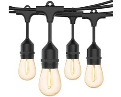 Ozocozy - Lichtsnoer buiten - Lichtslinger - Lampjes slinger buiten - Prikkabel 10M - Tuinverlichting 1Watt LED - Warme sfeerverlichting 2700K - Weersbestendig IP 65 - Koppelbaar tot 200M - Buitenverlichting - Lichtsnoer