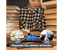 Paar boekensteunen metaal kat - antislip boekenstandaard zwart - boekenhouder voor boeken dvd's - voor plank kantoor bibliotheek huis en school boekensteun