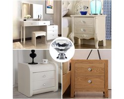 Paar Paarse Kristallen Kastdeurgrepen 40mm voor Dressoir en Lade met M4x22mm Schroeven, Decoratieve Diamant Trekhendels