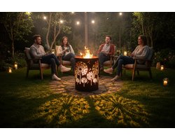 Paardenbloem Vuurkorf – Decoratieve metalen vuurton | 62cm | Premium kwaliteit