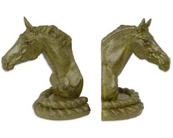 Paardenhoofd boekensteunen – Klassieke gietijzer vintage boeksteunen – Decoratieve gietijzeren boekensteun set – 25 cm hoog