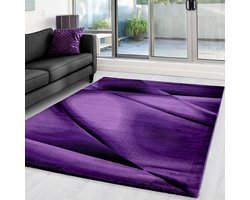 Paars Tapijt Laagpolig Vloerkleed - 120x170cm- Modern - Woonkamer - Salon - Slaapkamer - Eetkamer