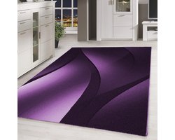 Paars Tapijt Laagpolig Vloerkleed - 160x230cm- Modern - Woonkamer - Salon - Slaapkamer - Eetkamer