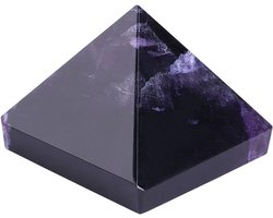 Paarse amethist piramide, kristallen figuur voor Feng Shui, decoratieve pyramidale sculptuur en energiebalans