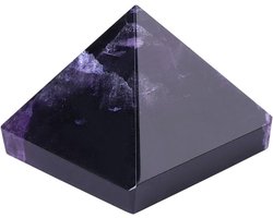 Paarse amethist piramide, kristallen figuur voor Feng Shui, decoratieve pyramidale sculptuur en energieversterker