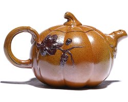 Paarse Klei Theepot - Theepot Zisha - Thee Zetten - Handgemaakt Pompoen Vorm - 330ml - Paars