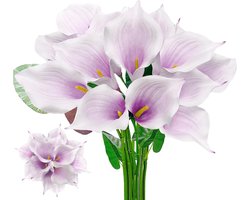 Paarse Nep Calla Lelies - 14 Stuks - Kunstbloemen voor Decoratie, Bruiloften en Tuinaccessoires