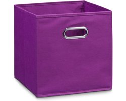 Paarse opbergmanden/kastmanden 28 x 28 cm - Speelgoed manden - Opruimmanden - Opbergers