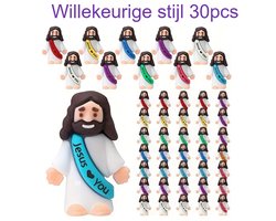 Paas Mini Jezus Figuren – Set van 30 Stuks – Religieuze Rubber Speelgoed, Perfect voor Paasmandjes, Zondagsschool, Doopcadeaus & Feestartikelen