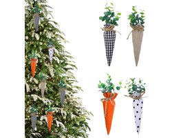 Paasdecoraties Wortels - Seizoensgebonden Decoratie - Feestelijke Aankleding - Zachte Polyestervezel - 4 stuks - Niet gespecificeerd
