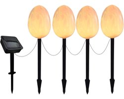 Paasei Zonne-lampen - Tuinverlichting Ei - Tuin Decoratie - Marmeren Structuur - 41 cm - Meerkleurig