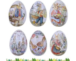 Paaseieren om te Vullen - Metalen Blikjes - Paasdecoratie - Herbruikbaar Materiaal - 6 Stuks - Multicolor