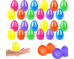 Paaseieren Set - Vullbare Eieren - Paasfeest Spelletjes - Stevig Herbruikbaar Plastic - 24 Stuks 6 cm - Multi-Color