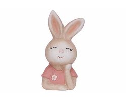 Paashaas/ Rabbit buste Roze Paasdecoratie of woonaccessoire.