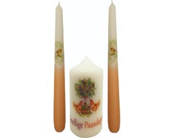 Paaskaarsen Gezellige Paasdagen set van 3 stuks, Paasdecoratie, Pasen
