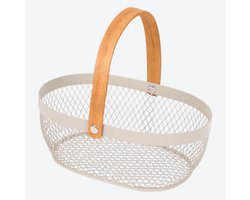 Paasmand - Taupe - metaal - ovaal - Pasen - 20 x 15 x 7 cm