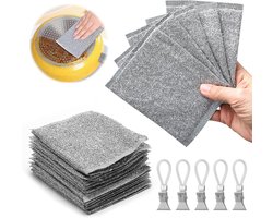 Pack metalen theedoeken set van 20 - krasbestendig en herbruikbaar - met clip om op te hangen - multifunctioneel voor nat en droog schoonmaken