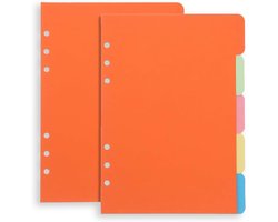 Pack of 10 Binder Tabs - A6 - 21 x 14 cm - Side Dividers - Index Labels - Classified Labels - Notebook Tabs - Dividers - 6 Holes - Ring Binders - Organisatie Accessoires