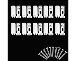 Pack of 10 Vervangende Gordijnen - Geplooide Houder - Universeel Geplooid voor Boren met 8 Schroeven - Bevestiging voor Geplooid Rolgordijn voor Huis - Woonkamer - Kantoor - Hotel