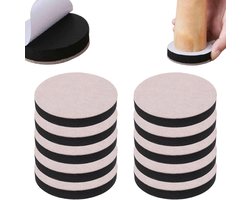 Pack of 10 Zelfklevende Furniture Riser met Viltbasis - Voet Tafelverhoger 6.5 cm Rond - Vilt Sofa Poten Verhogen - Meubel Booster voor Tafel - Stoel - Bank - Bed - Kast