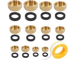 Pack of 12 Blind Plugs - 3/4 Inch Blind Plugs - 1/2 Inch Plug Water Line - Hose Washers - Ground Material Tape voor Tuinaccessoires - Wasmachine Ventielen - Vaatwasser Pijpaansluitingen