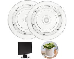 Pack of 2 360° Rotating Stand, 15 cm Rotating Platform, Manual Swivel with Ball Bearings, Lazy Susan Turntable Organizer for TV, Monitor and Plants