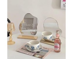 Pack of 2 irregular mirrors, small acrylic mirror, table mirror, cosmetic mirror, frameless make-up mirror, desk mirror for bedroom, living room, hotels, room decoration, aesthetic