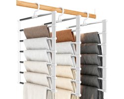 Pack of 3 multifunctionele ruimtebesparende broekhangers - kledingoplossing voor kast - 6-in-1 multifunctionele kledinghanger, geschikt voor het opbergen van broeken, rokken en accessoires
