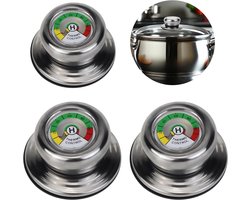 Pack of 3 Pot Lid Handles met Thermometer - Compatibel met AMC Potten en Pannen - Universele Vervangingshandgreep - Anti-schaal - Messing (3 Pack)