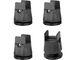 Pack of 4 Verstelbare Meubelverhogers - Meubeloplossingen 6cm-8cm voor Vierkante Stoelpootjes - Breedte 10mm-50mm voor Banken, Salontafels, Meubelpootjes, Steunpoten en Verhoogde Poten (Zwart)