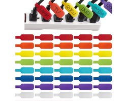 Pack of 40 Self Adhesive Cable Labels, Nylon Labels, Self Adhesive Labels for Cables, Waterproof, Reusable, for Identifying and Organizing Various Cables in the Office