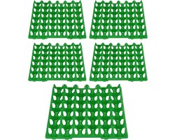 Pack of 5 Plastic Egg Plates - Poultry Farming Accessories - Garden Egg Holder - 30 Cell Storage Transport Supplies - Groen