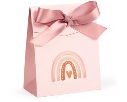 Pack of 50 Bohemian Dragees in Pink Rainbow Design with Label and Gift Ribbon, Guest, Christening, Baby Shower, Party, Birth