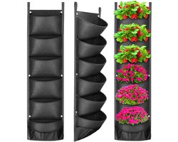Pack of 6 hanging felt plant bags - ruime diepe compartimenten - voor balkon - tuin - kantoor decoratie
