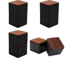 Pack of 8 Carbon Steel Furniture Riser - 5 cm Diameter - 6 cm Self-Adhesive Bed Height Table Riser - Sofa Riser - Furniture Legs voor Bedden - Couches en Kasten - Vierkante Meubelpoten