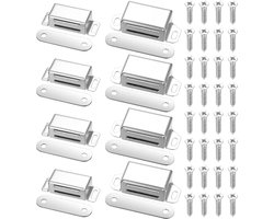 Pack of 8 Magneten voor Keuken - Magnetische Sluiters - Deurmagneet - Kast voor Meubels - Lades - Balkon deur - Sterke RVS