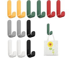 Pack van 12 Zelfklevende Haken - Buiten - Weerbestendige Akoestische Paneel Haken - Geen Boren - Waterdichte - Roestvrije Sterke Handdoekhaak voor Keuken en Badkamer