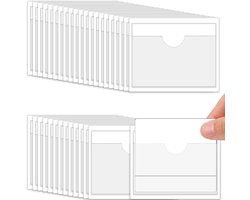 Pack van 120 Zelfklevende Etikethouders - 10 x 6 cm - Bovenopening Labels - Transparant - Waterdicht en Robuust voor Kantoor, School, Park, Thuis Sorteren en Organiseren