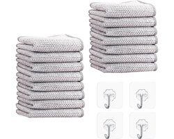 Pack van 15 Multi-Purpose - Metalen - Draad - Keuken - Theedoeken - Herbruikbare - Doekjes - Dubbele Laag - Afwasdoeken