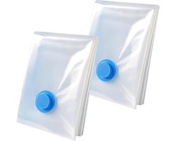 Pack van 2 Extra Grote Vacuumzakken (130 x 100 cm) voor Kleding, Dekens en Handdoeken - Herbruikbare, Transparante Opslagzakken van PA + PE Materiaal
