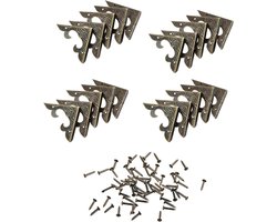 Pack van 20 Retro Vintage Metalen Hoekbeschermers - Antieke Bronzen Decoratieve Hoekbeschermers voor Dozen - Voor Boeken en Sieraden