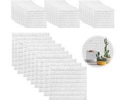 Pack van 40 3D Wandpanelen - Steenlook - Zelfklevende 35 x 38 cm - Plastic Paneel Wandbekleding - Waterdichte PVC Baksteen Behang voor Binnen - Buiten - Bedrijfsruimte