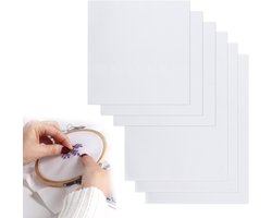 Pack van 6 Aida Stof voor Borduren - Witte 11CT Borduurstof voor DIY Borduurwerk en Kruissteekprojecten in 2 Maten