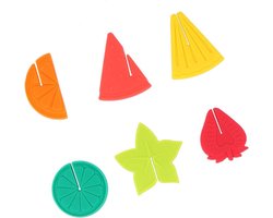 Pack van 6 Siliconen Fruit Design Glasmakers - Wijn Cocktail Marker - Glazen Kopjes Decoratie - Feestaccessoires voor Halloween, Kerst, Verjaardag en Bruiloft - Set van 6 Siliconen
