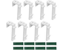 Pack van 8 Klemhouders voor Rolgordijnen en Rolgordijnen met Veer - Rolgordijnhouder zonder Boren voor Moderne Rolgordijnen voor Franse Deuren - Multifunctioneel en Duurzaam