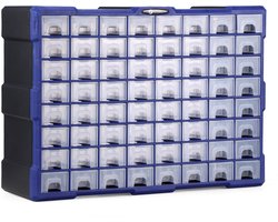 Packaway ladekast - assortimentskast en opbergsysteem - 64 laden - blauw en zwart